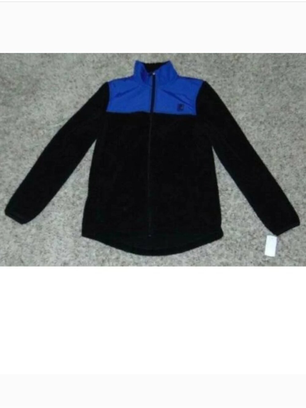 FILA Sport Fleece Jacket Womens S Black Purple Zip Front Moisture Wicking Sherpa